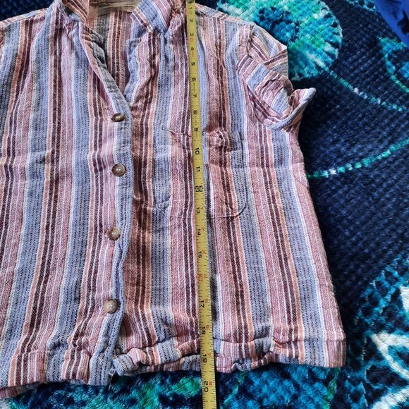 Striped Red and Blue Crop Top - Picture 14 of 16